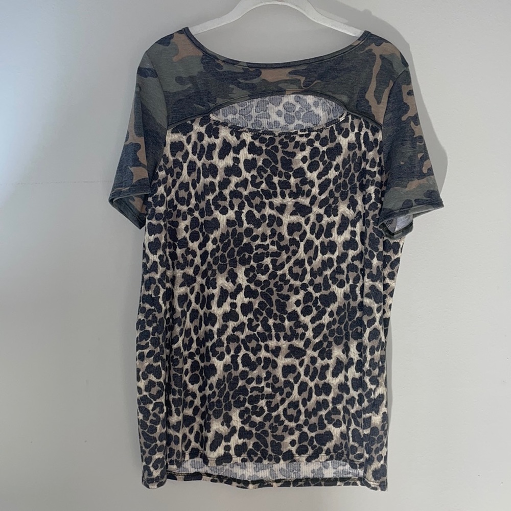 BIBI Camo & Animal Print Top